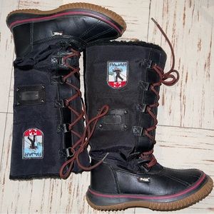 PAJAR Canada Youth Girls Sz 3.5 (35) Winter Lace-Up Tall Below Knee Grip Boot